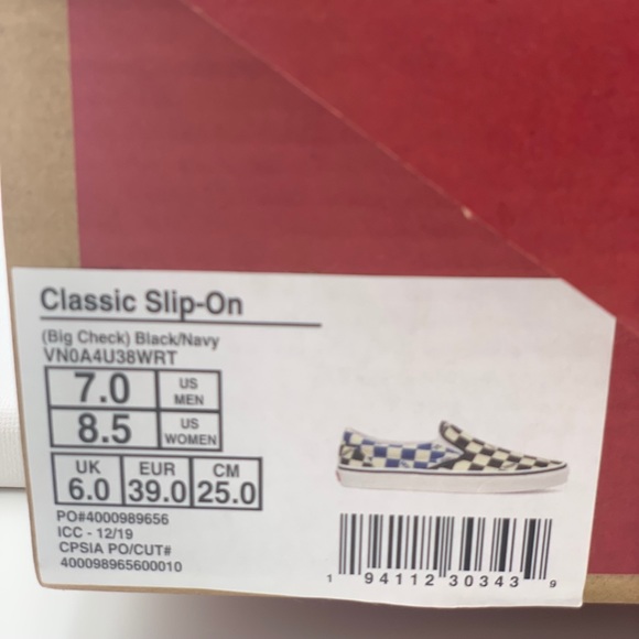 Vans Classic Slip-On ( Big Check) Black/Na… - Picture 9 of 13